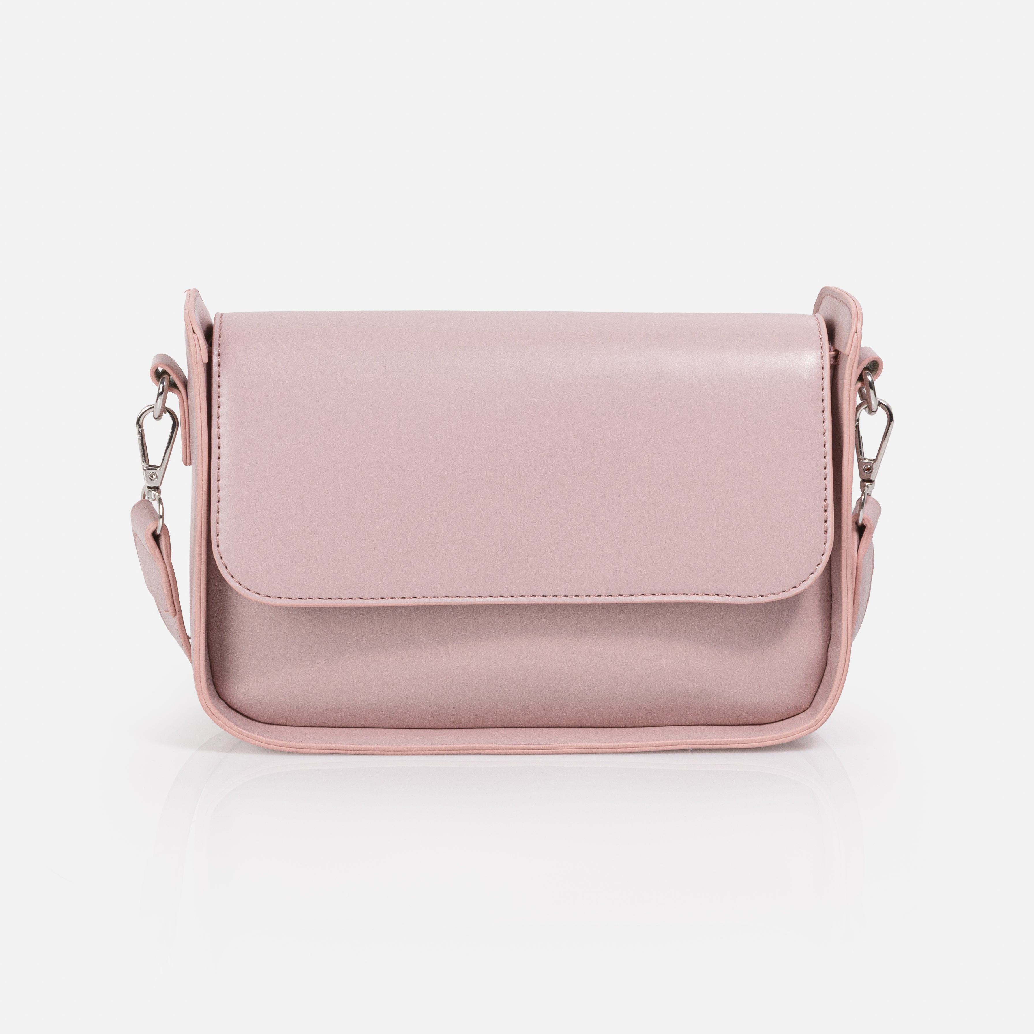 Old pink PU handbag