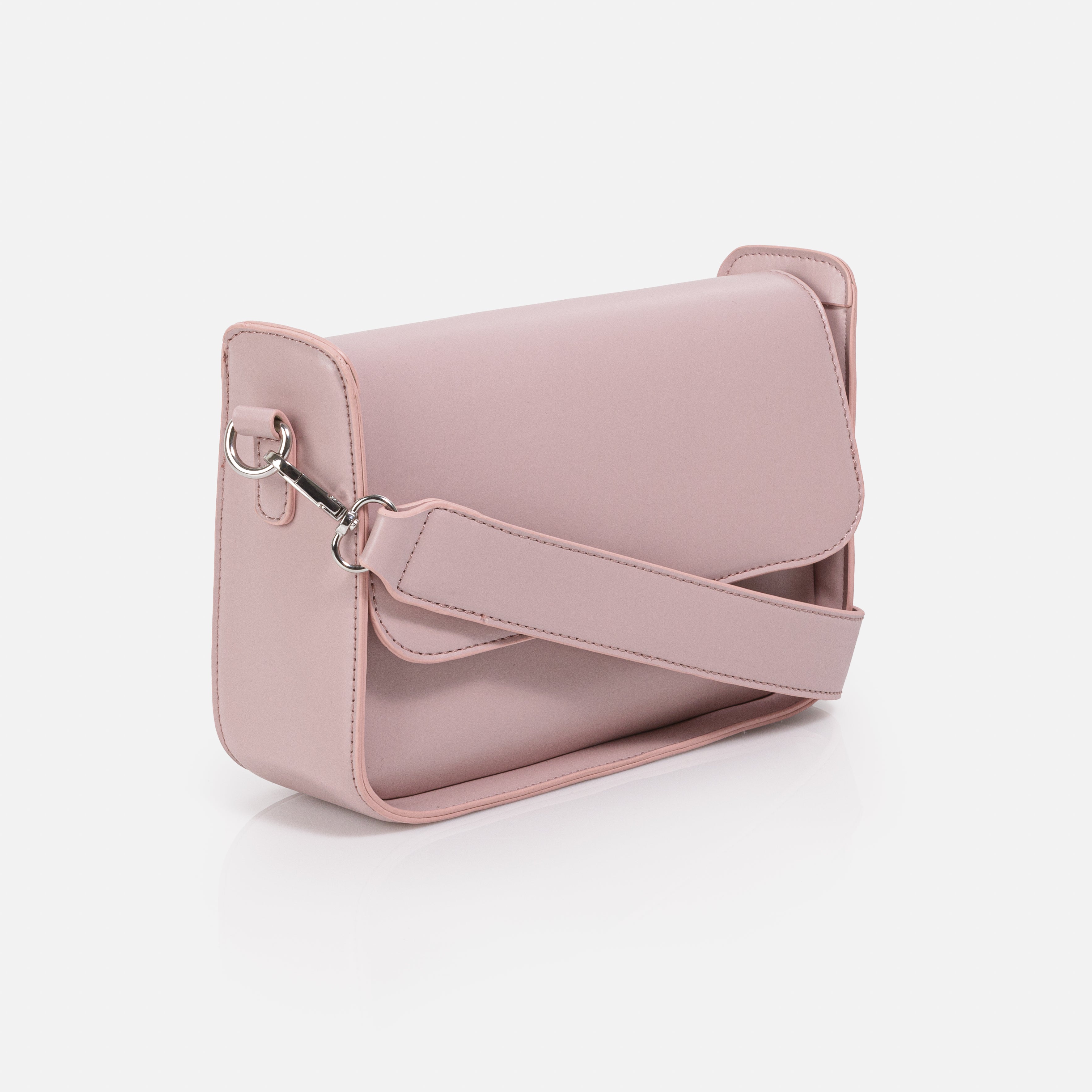 Old pink PU handbag