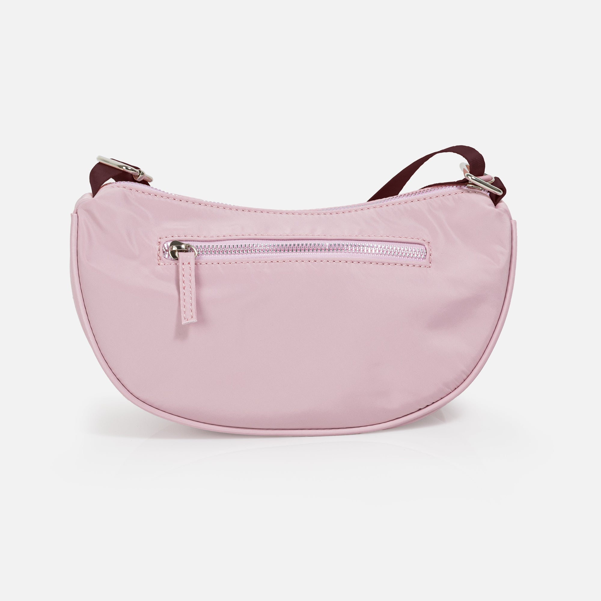 Sac à main bandoulière lilas en nylon avec sangle pourpre