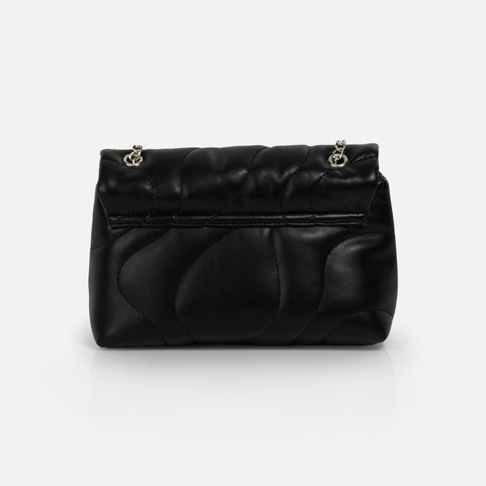 Sac à main bandoulière noir matelassé en PU
