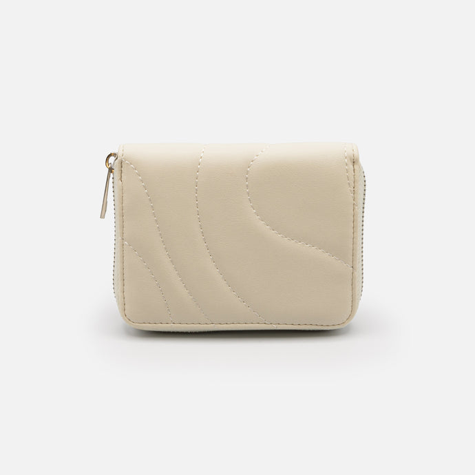 Portefeuille ivoire matelassé en PU