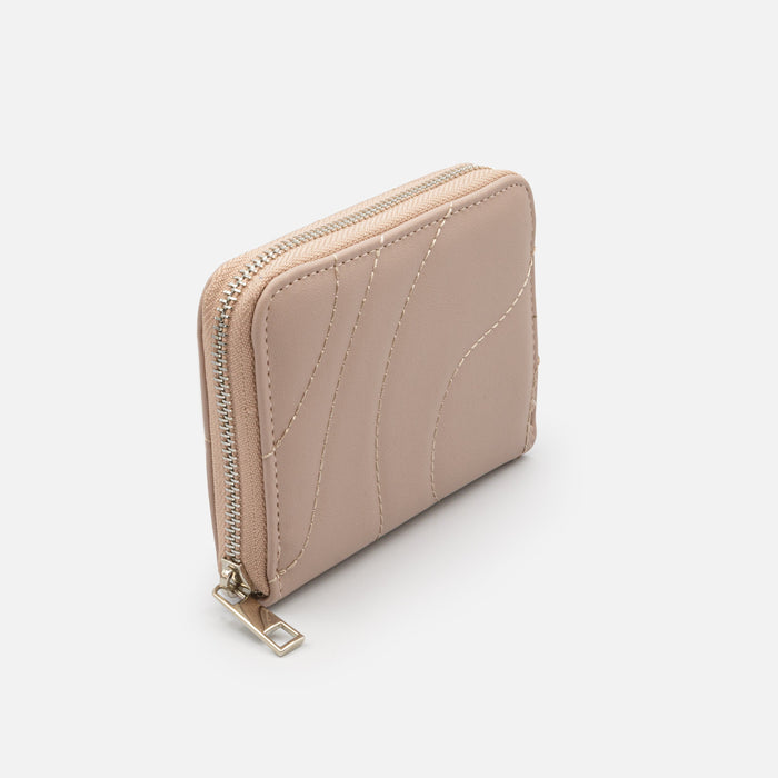 Portefeuille vieux rose matelassé en PU