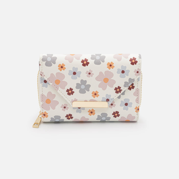 Portefeuille fleuri en PU