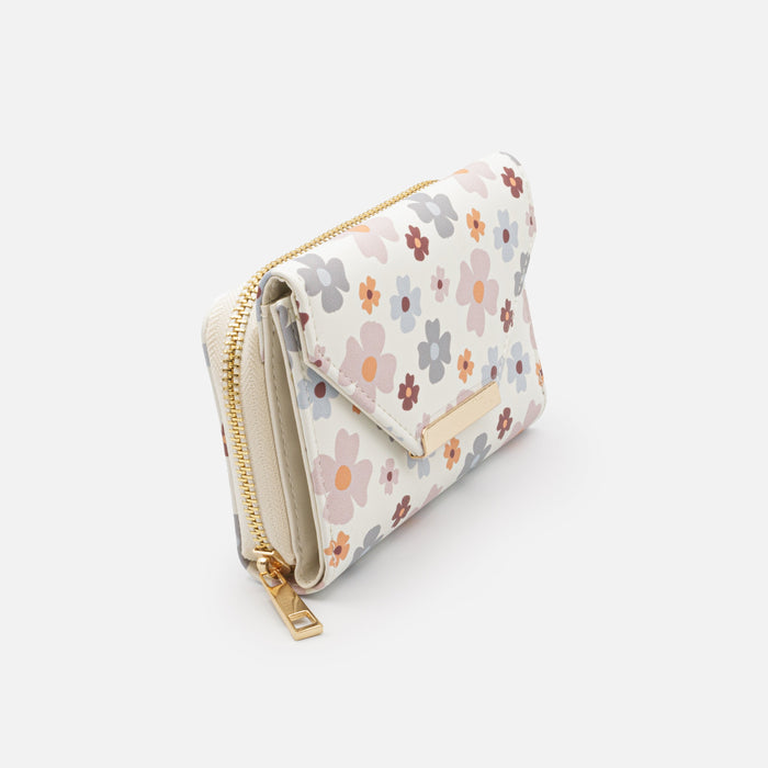 Portefeuille fleuri en PU