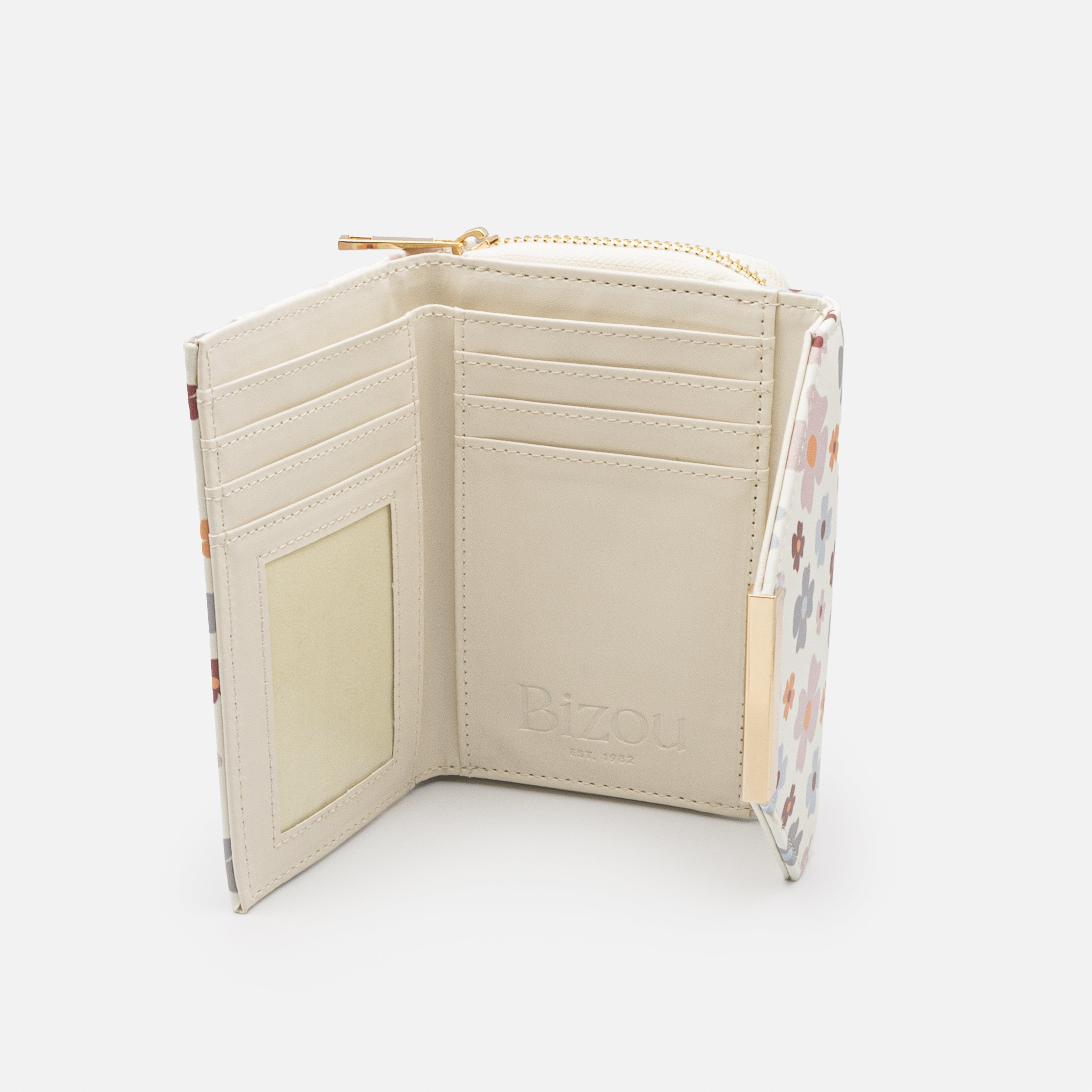 Portefeuille fleuri en PU