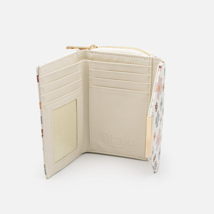 Portefeuille fleuri en PU
