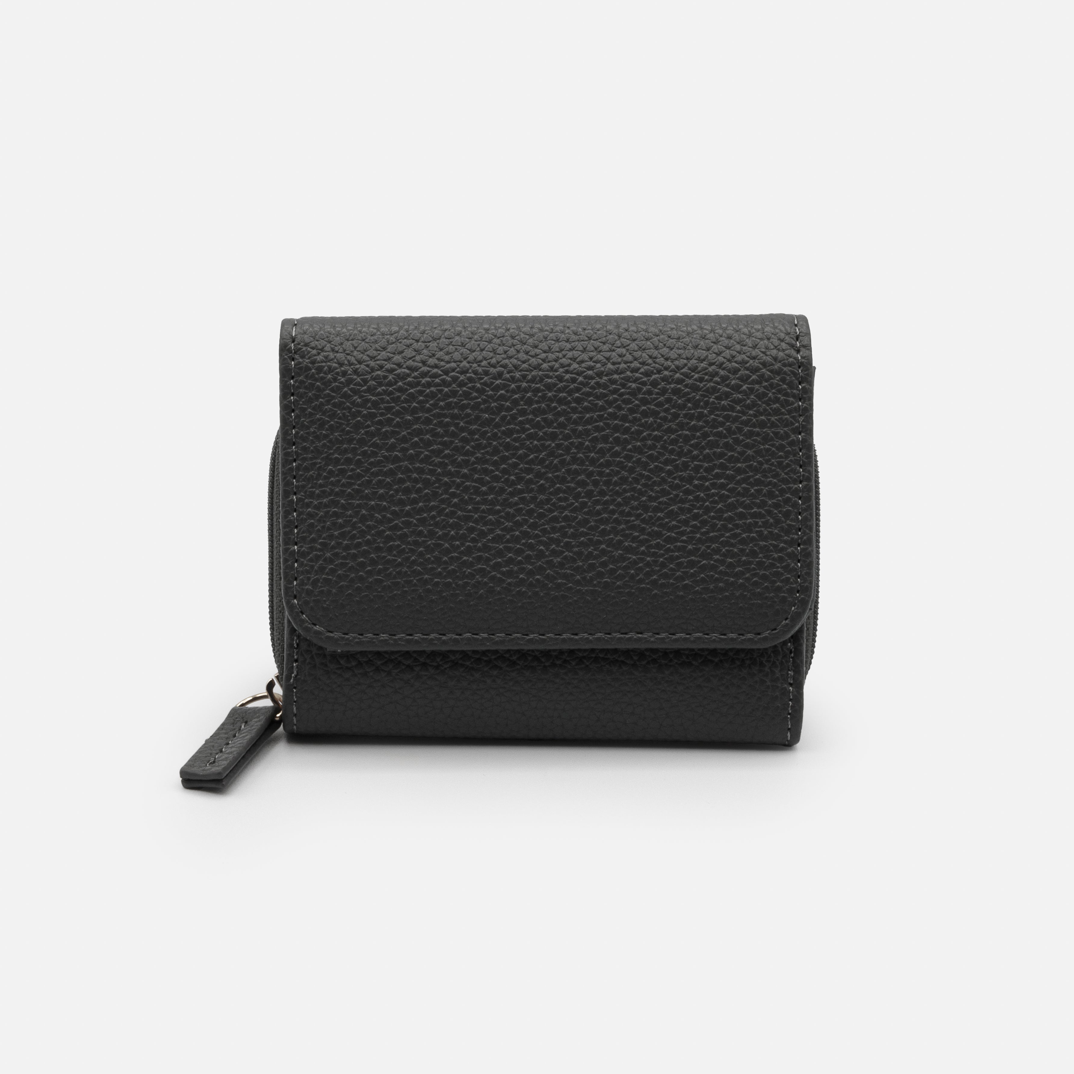 Small dark gray PU wallet
