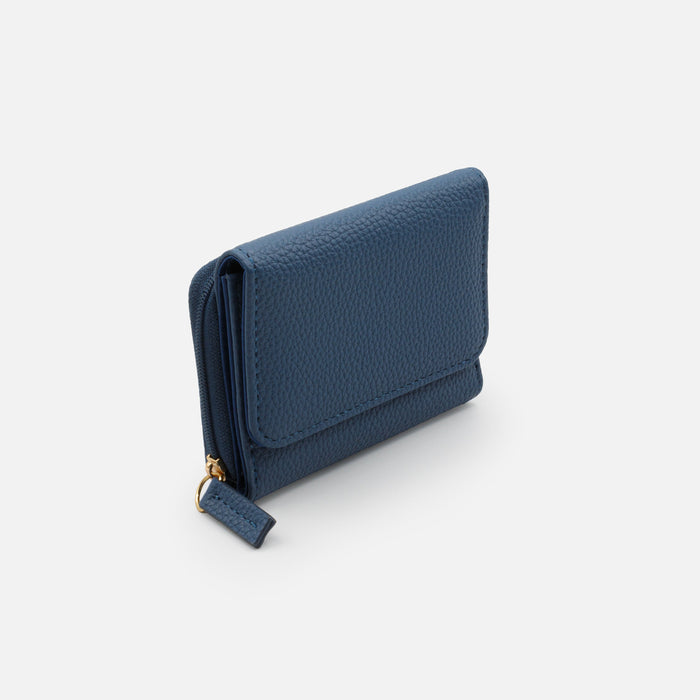 Petit portefeuille bleu foncé en PU