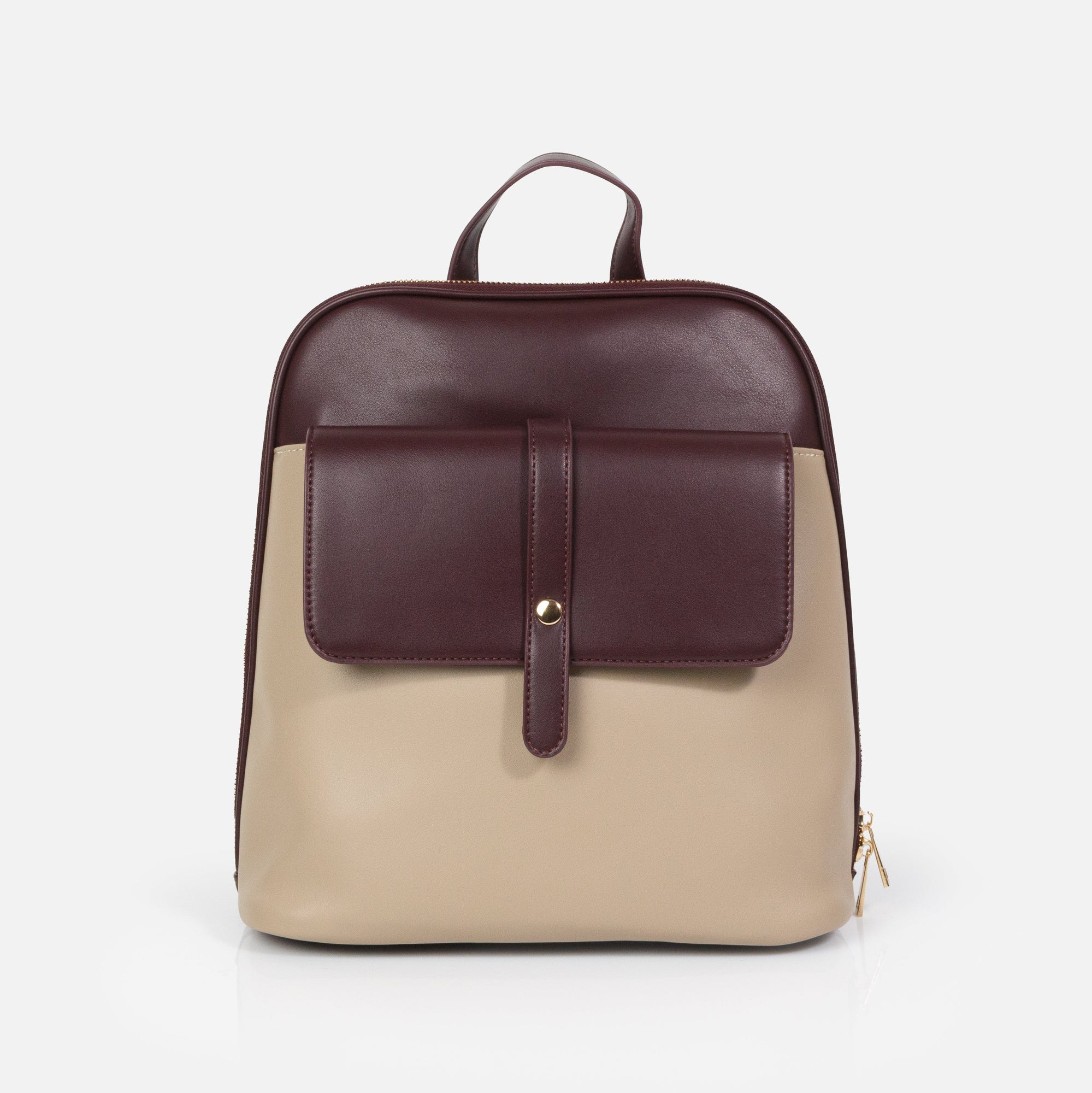 Sac à dos bourgogne & beige