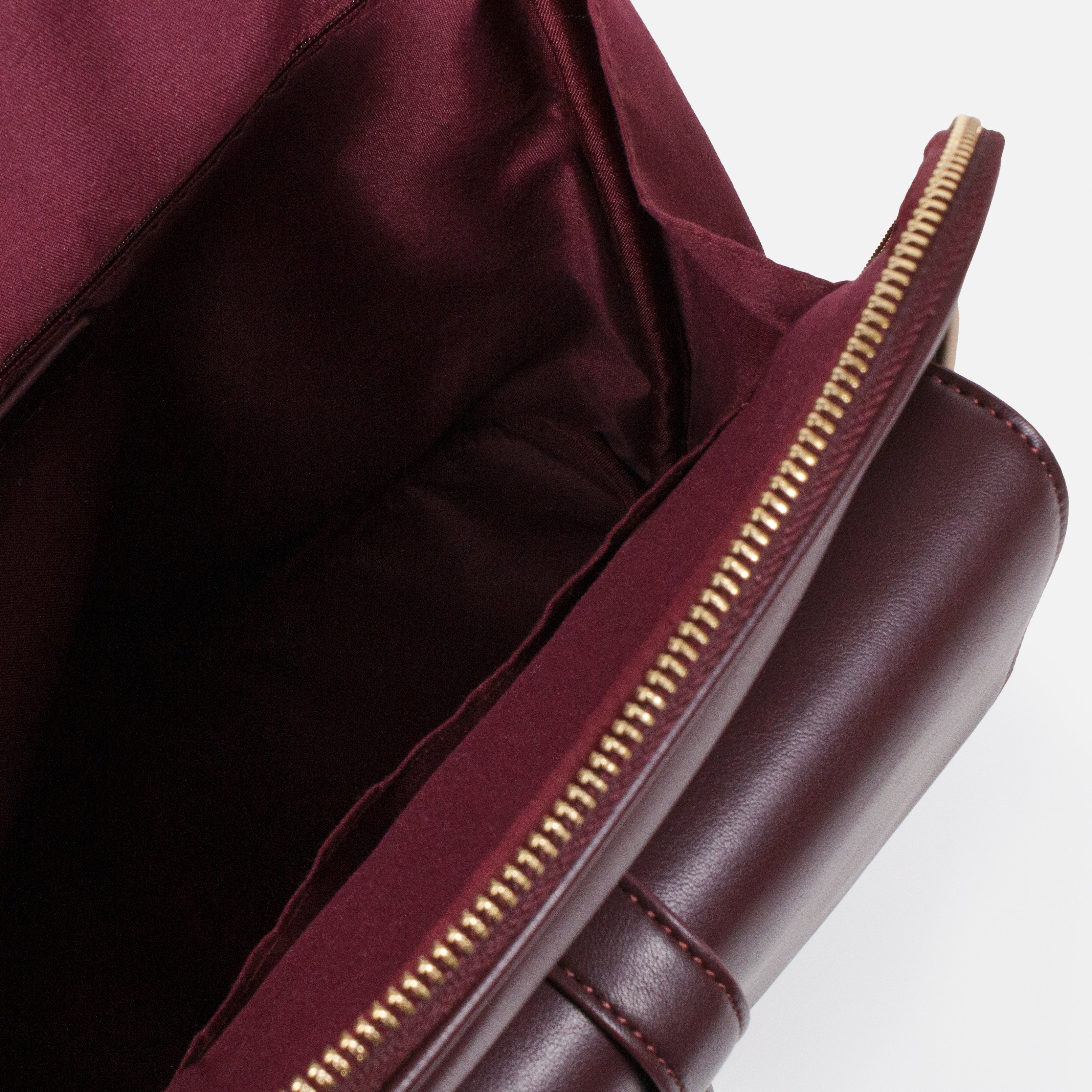 Sac à dos bourgogne & beige