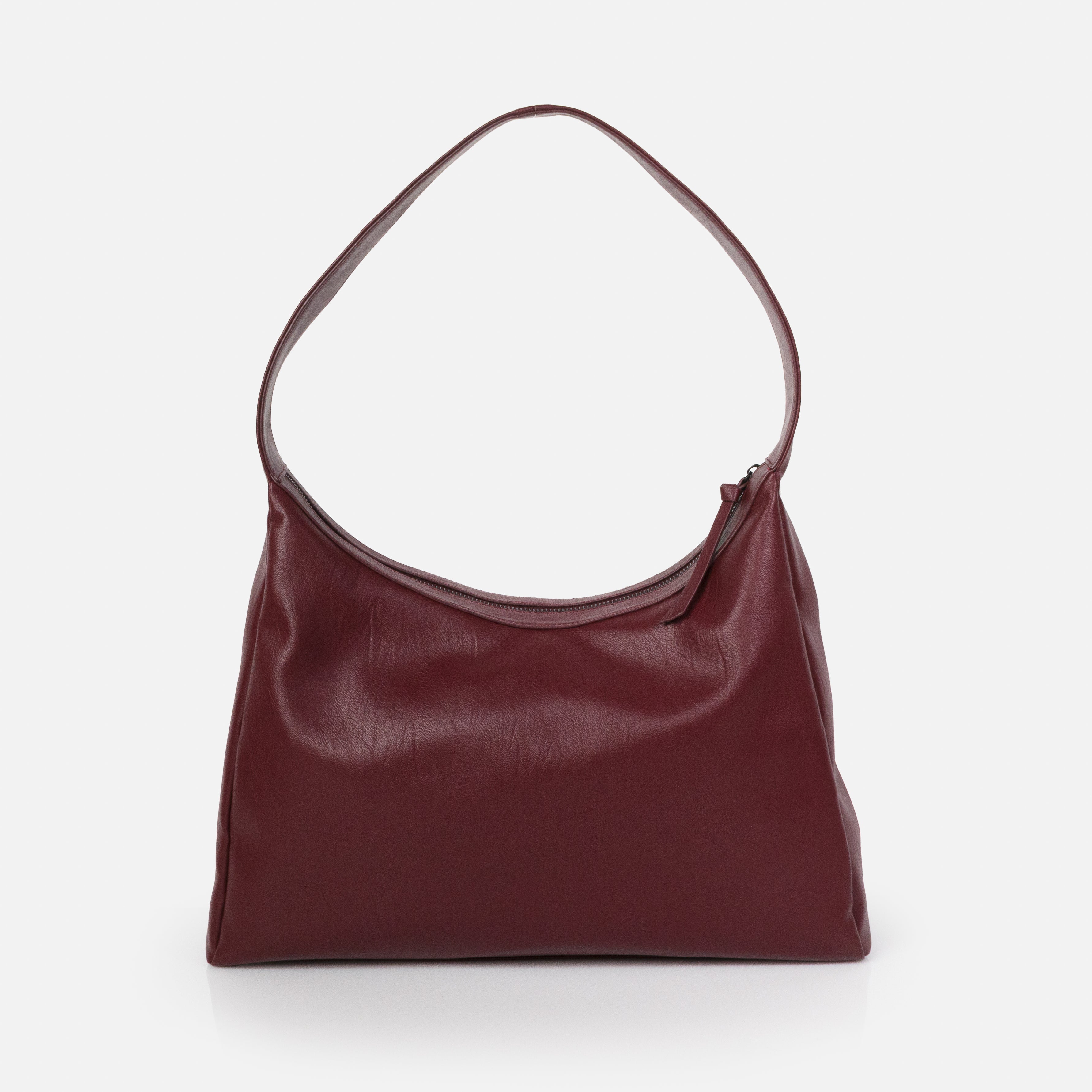 Burgundy PU handbag