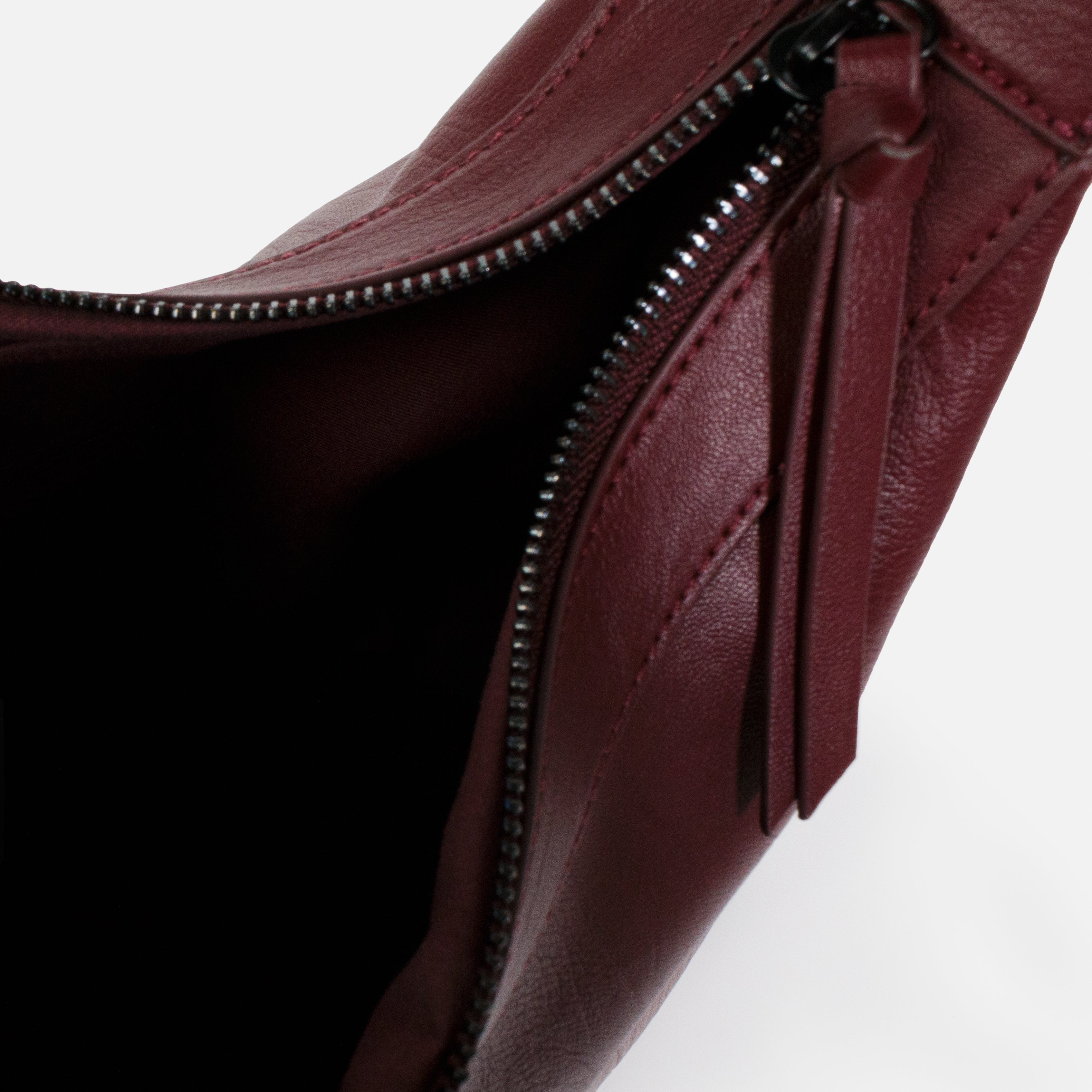 Burgundy PU handbag