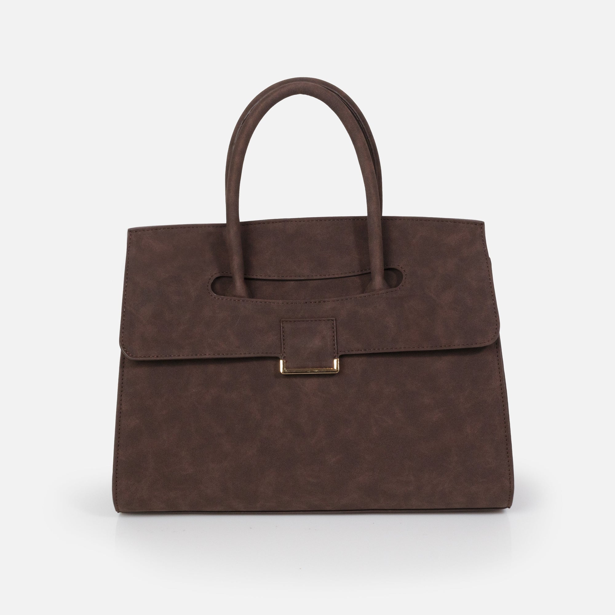Sac à main brun foncé en suède