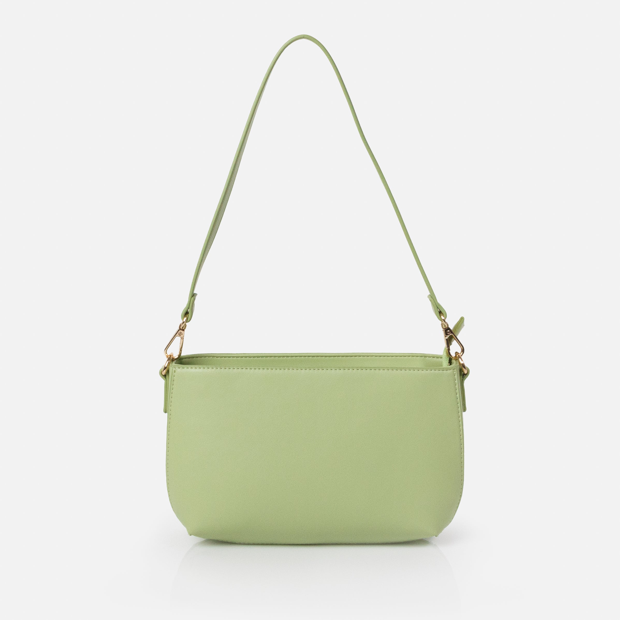 Pale green smooth PU handbag