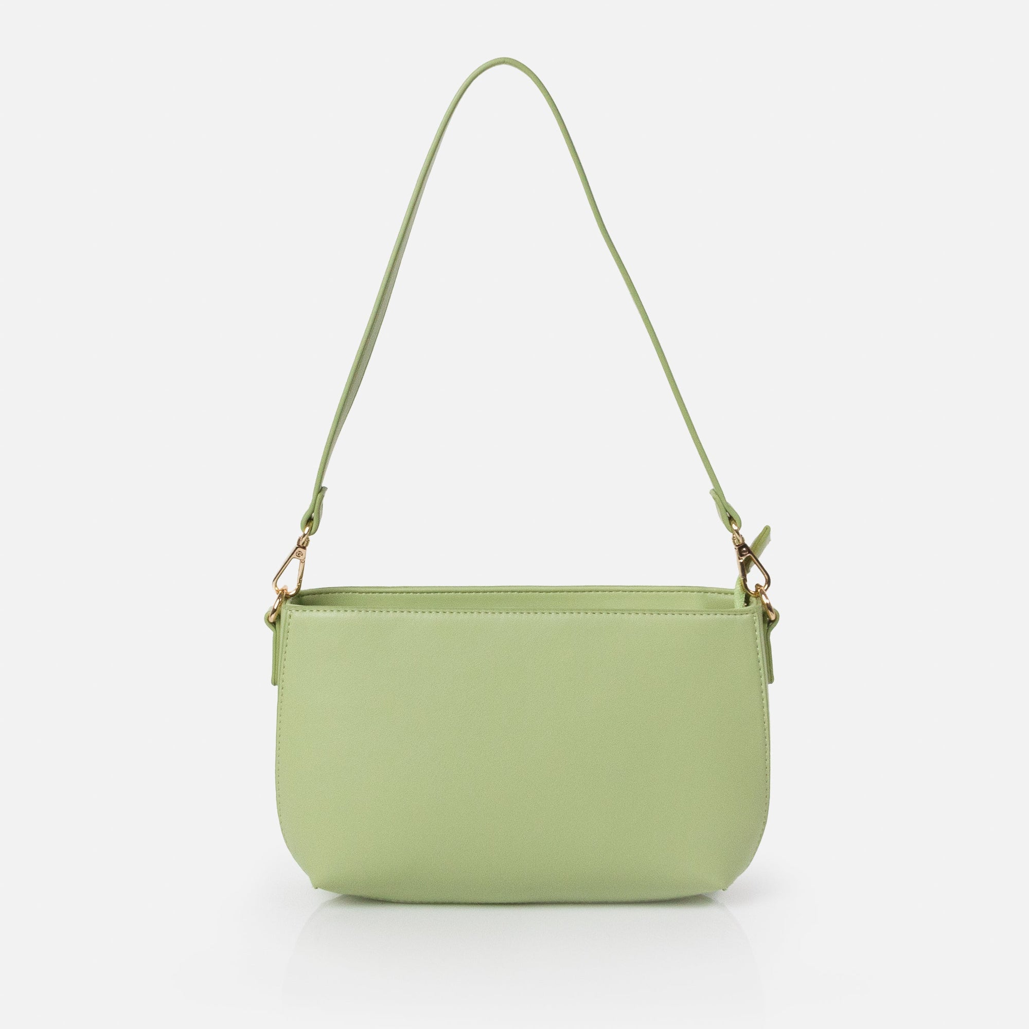 Sac à main vert pâle en PU lisse – Bizou