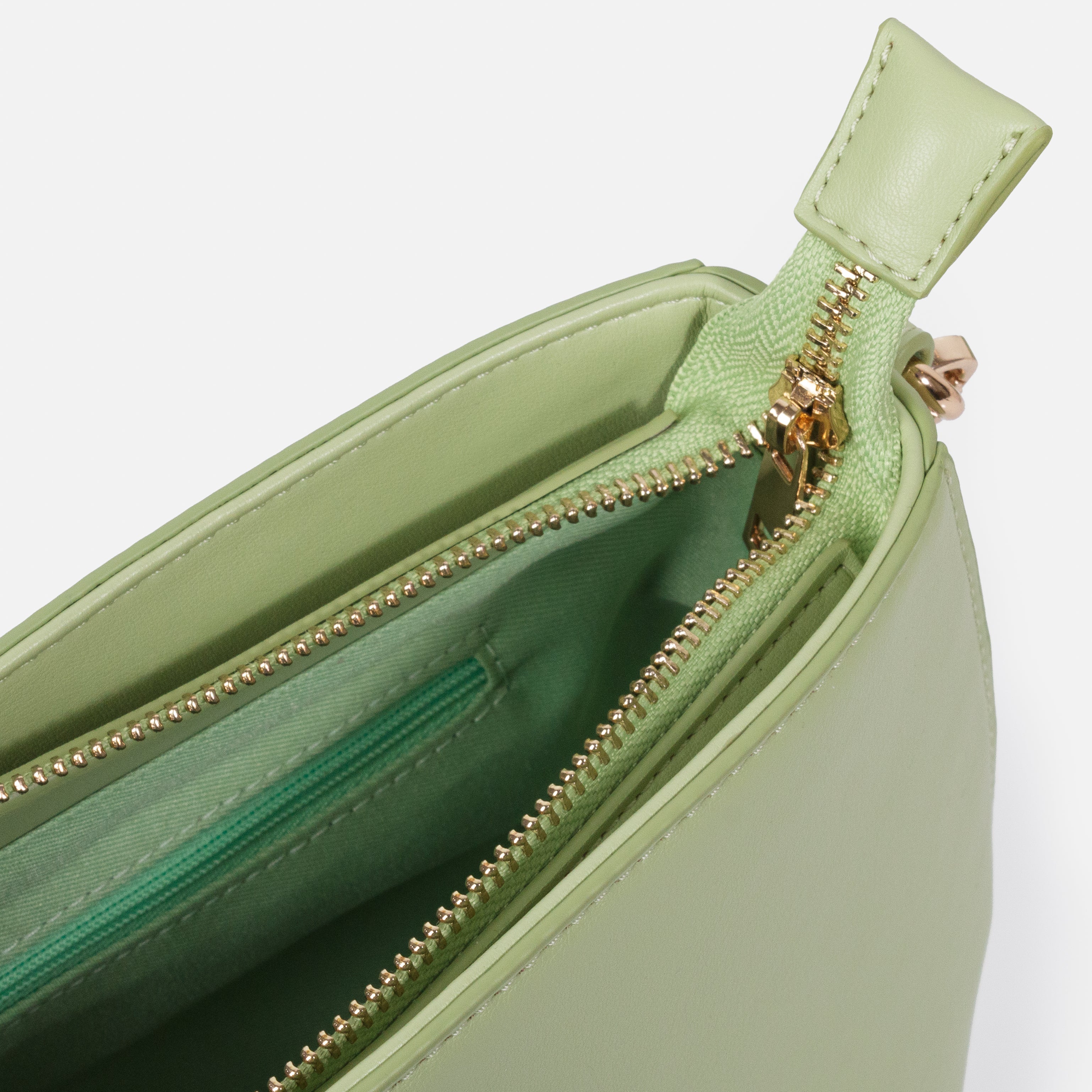 Pale green smooth PU handbag