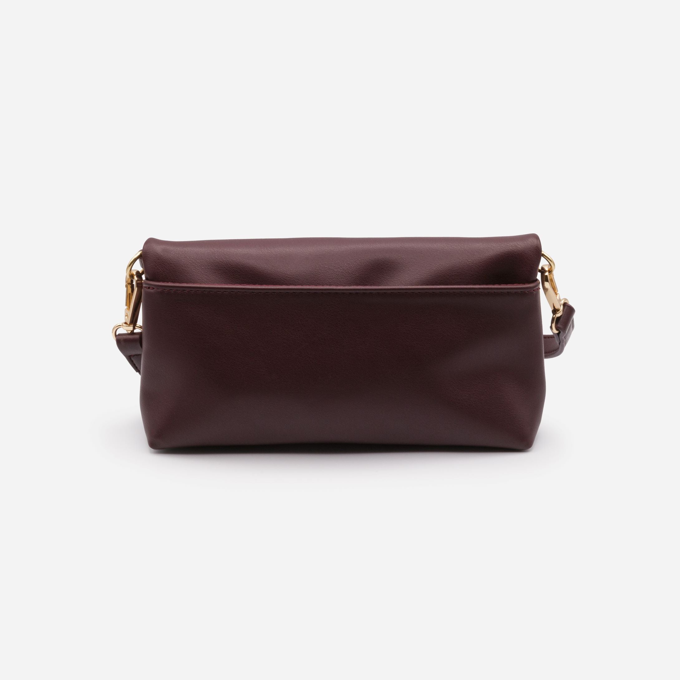 Burgundy PU Flap Crossbody Handbag