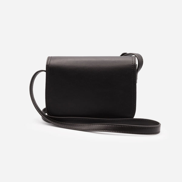 Load image into Gallery viewer, Black smooth PU shoulder bag with asymmetric flap
