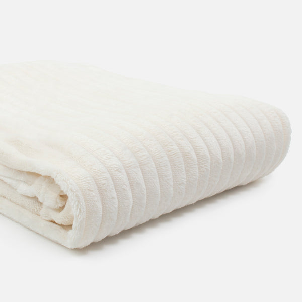 Load image into Gallery viewer, Small ribbed ivory blanket

