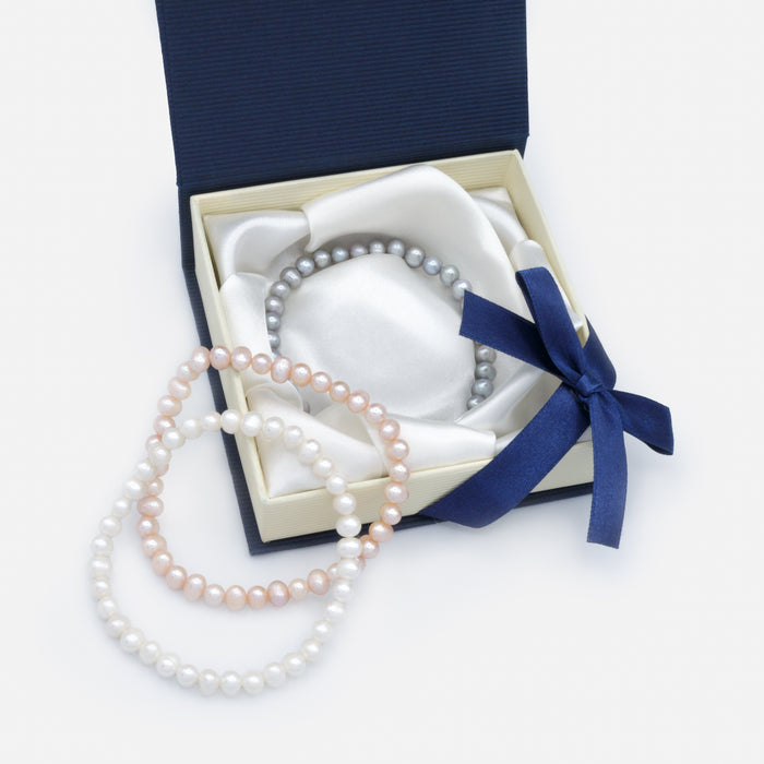3 Tone Freshwater Pearl Bracelets in Trio