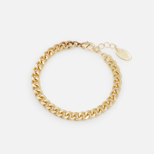 Load image into Gallery viewer, Set of six gold bracelets with wide links
