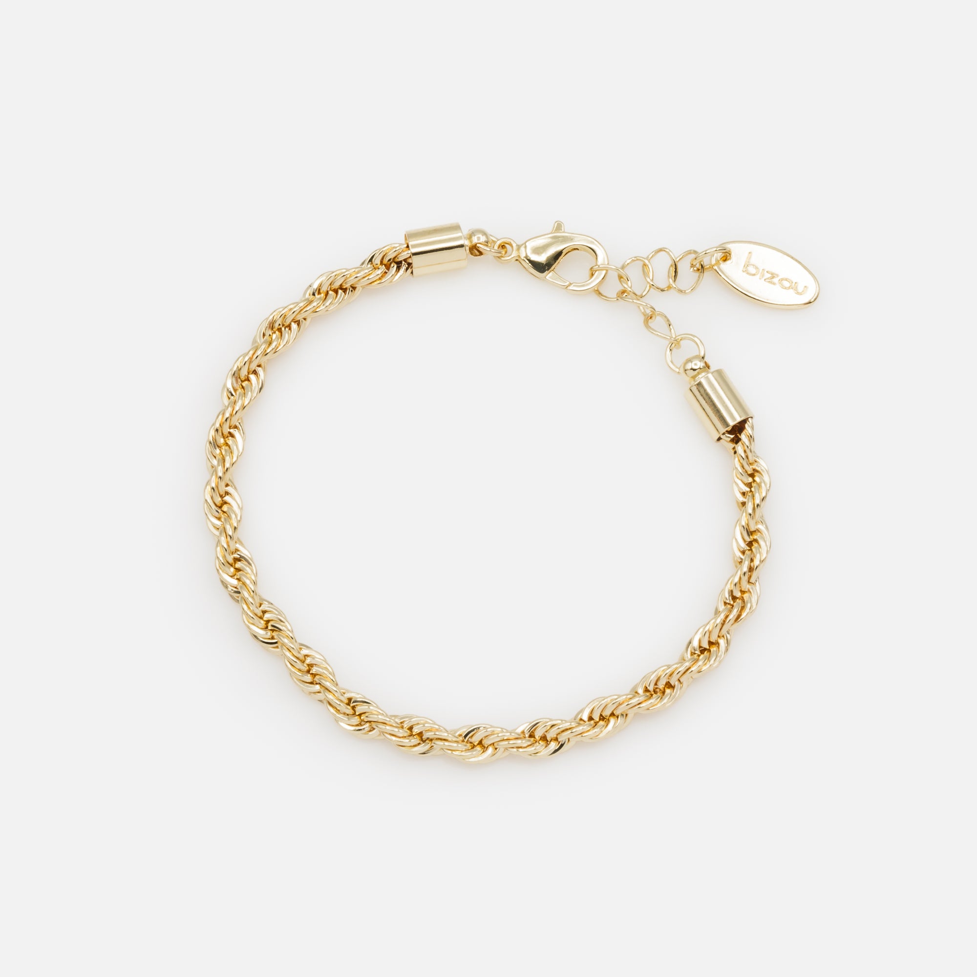 Set of six gold bracelets with wide links