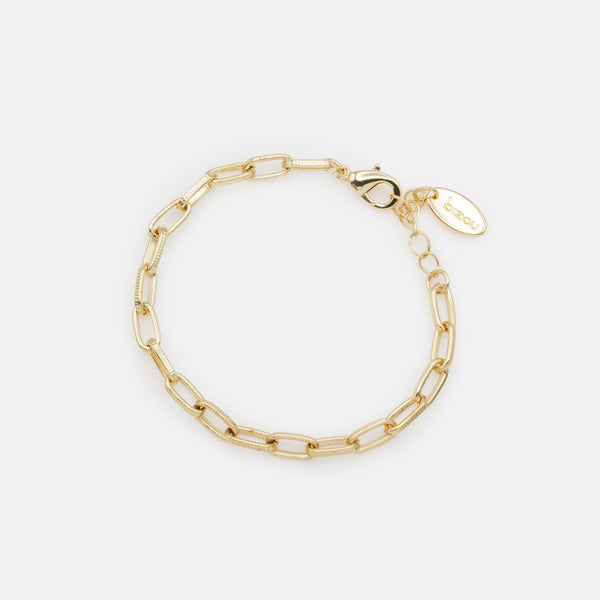 Load image into Gallery viewer, Rigid bracelet set and trio of gold bracelets with varied links
