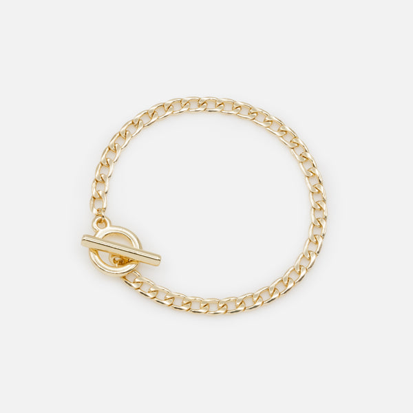 Load image into Gallery viewer, Rigid bracelet set and trio of gold bracelets with varied links
