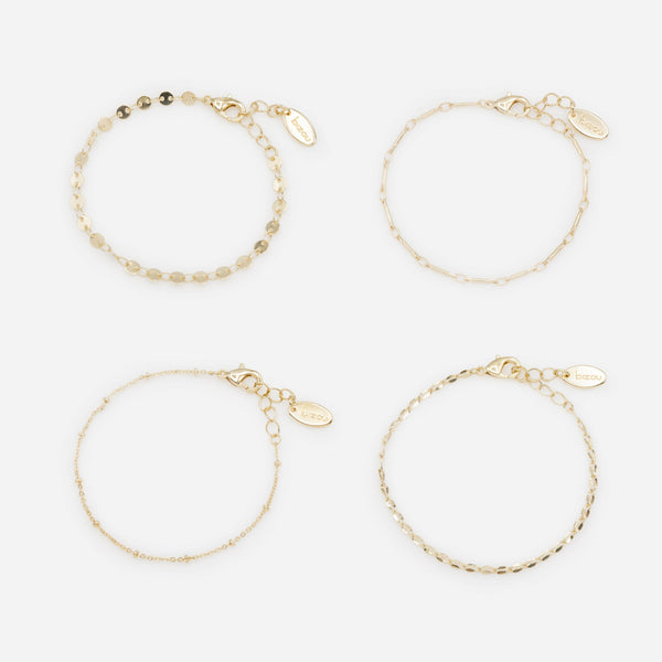 Load image into Gallery viewer, Set of four golden bracelets with original links
