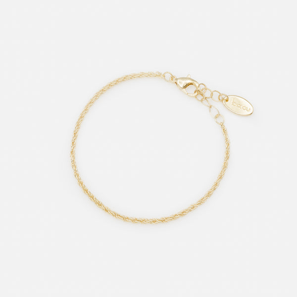 Load image into Gallery viewer, Set of two gold bracelets with rope and figaro links
