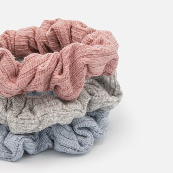 Load image into Gallery viewer, Trio of ribbed scrunchies
