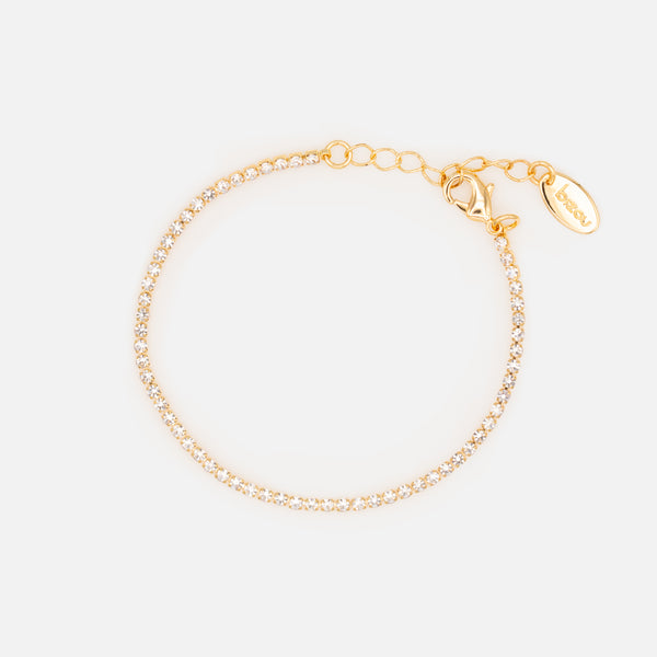 Load image into Gallery viewer, Set of three gold bracelets with stones
