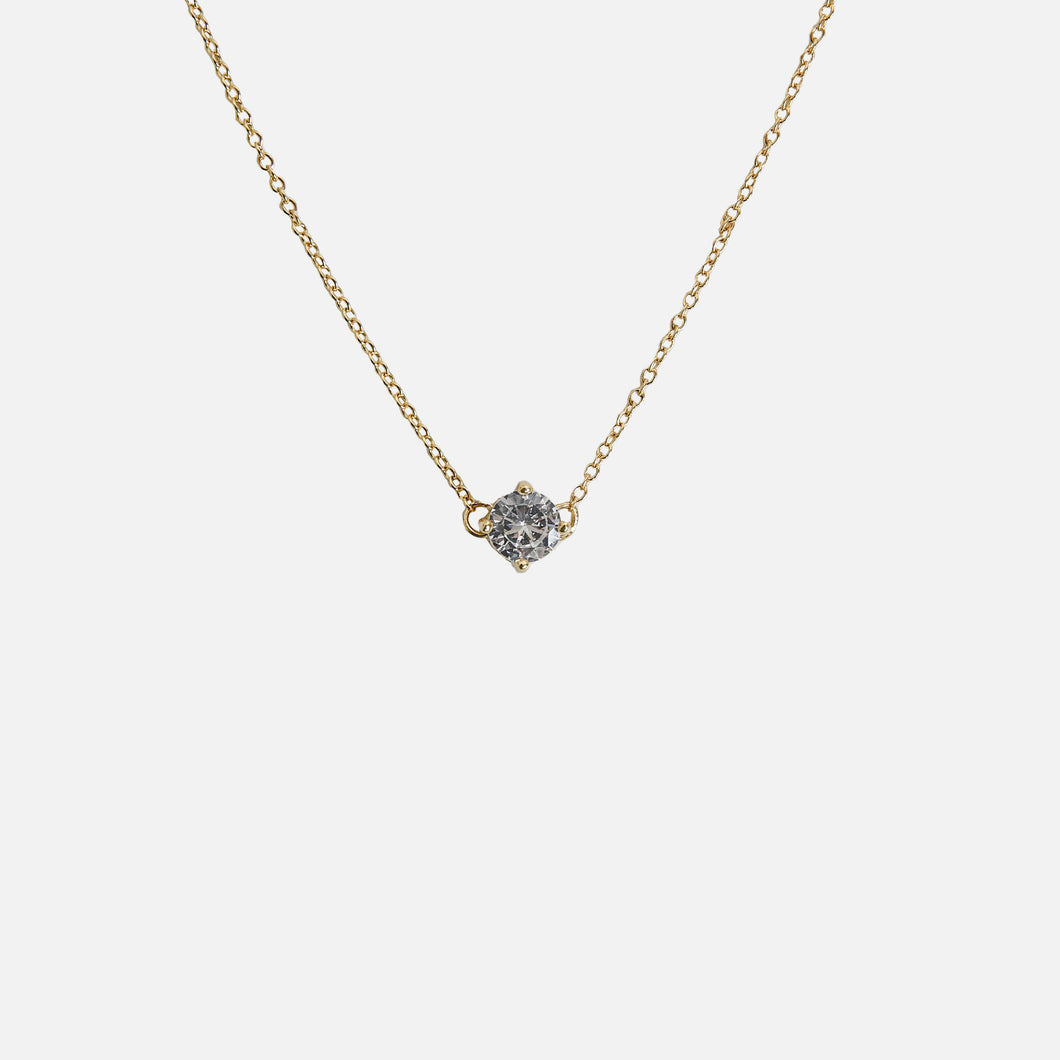 Gold necklace with cubic zirconia