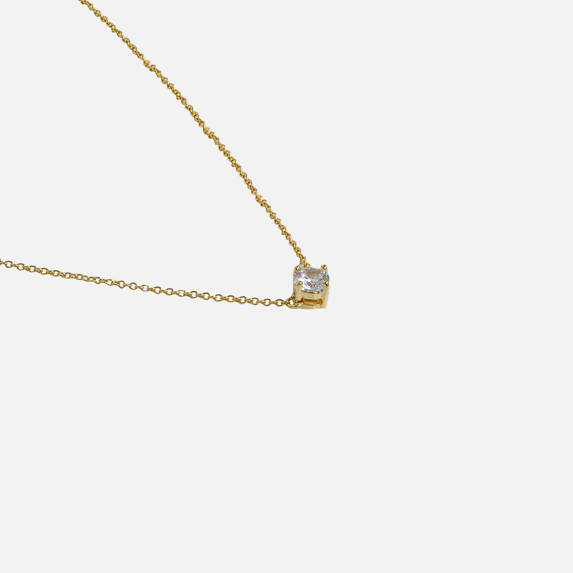 Gold necklace with cubic zirconia