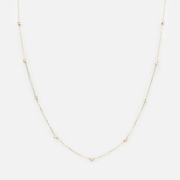 Load image into Gallery viewer, 18-inch chain with small textured beads in 10-karat gold
