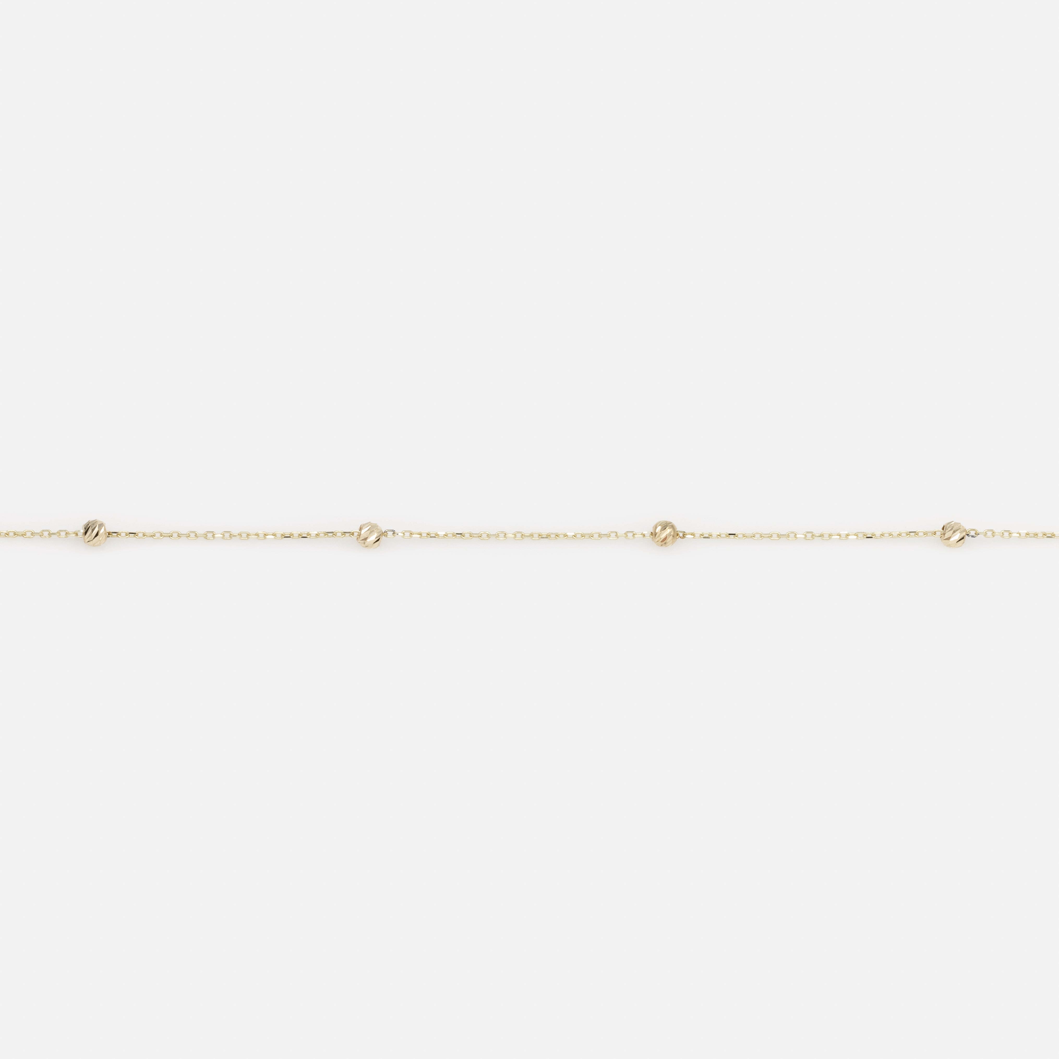 Chaîne 18 pouces avec petites billes texturées en or 10 carats