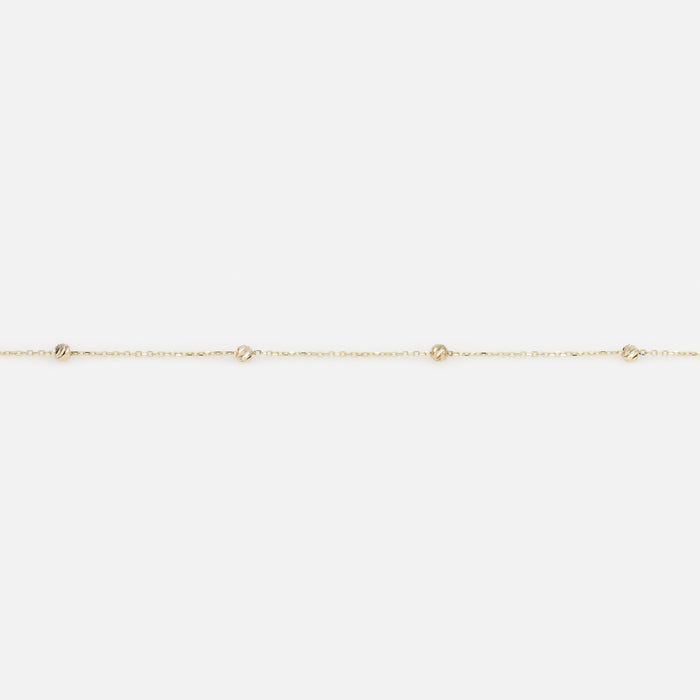 Chaîne 18 pouces avec petites billes texturées en or 10 carats