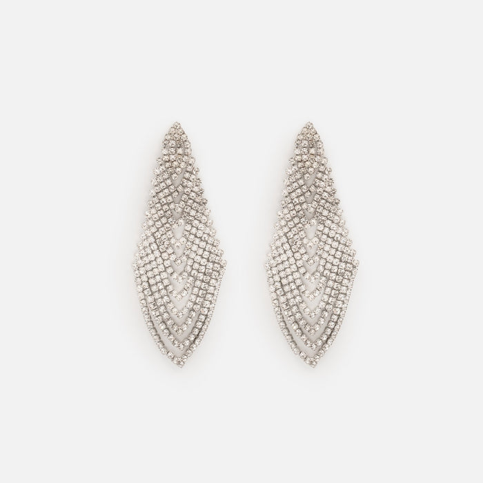 Boucles d'oreilles pendantes argentées