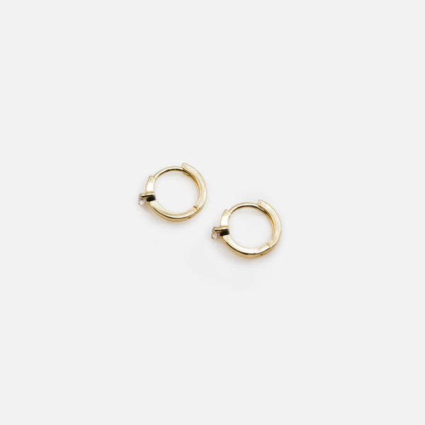Charger l&#39;image dans la galerie, Ensemble trois boucles d&#39;oreilles anneaux dorés et acrylique vert
