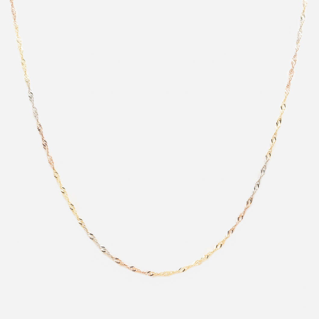 3-tone 10k gold chain