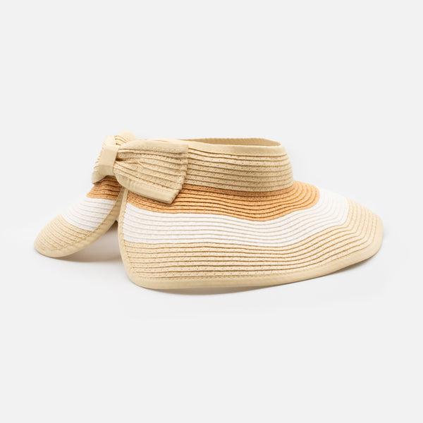 Load image into Gallery viewer, 3-tone foldable straw hat with buckle and open top
