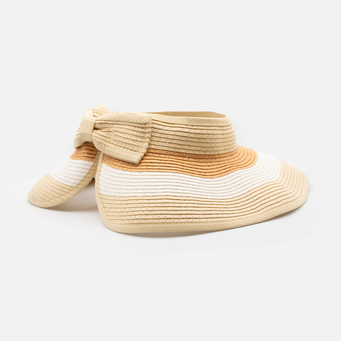 Chapeau en paille repliable 3 tons avec boucle et dessus ouvert