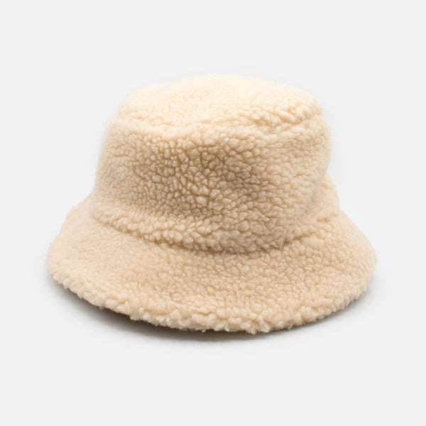 Load image into Gallery viewer, Ivory Sherpa Bucket Hat
