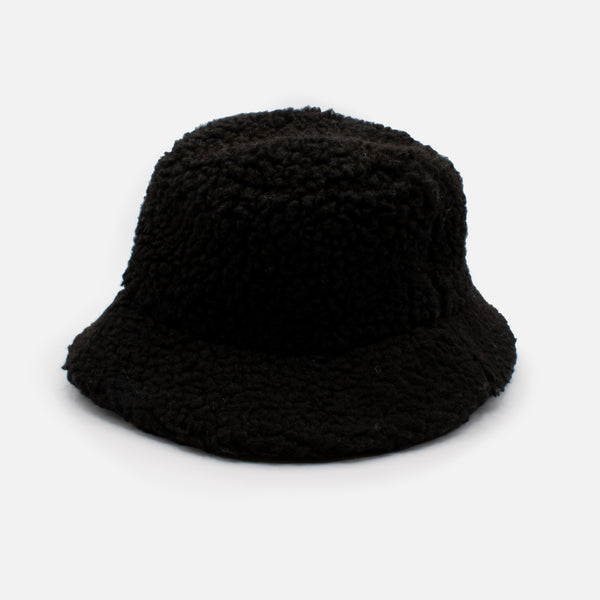 Load image into Gallery viewer, Black Sherpa Bucket Hat
