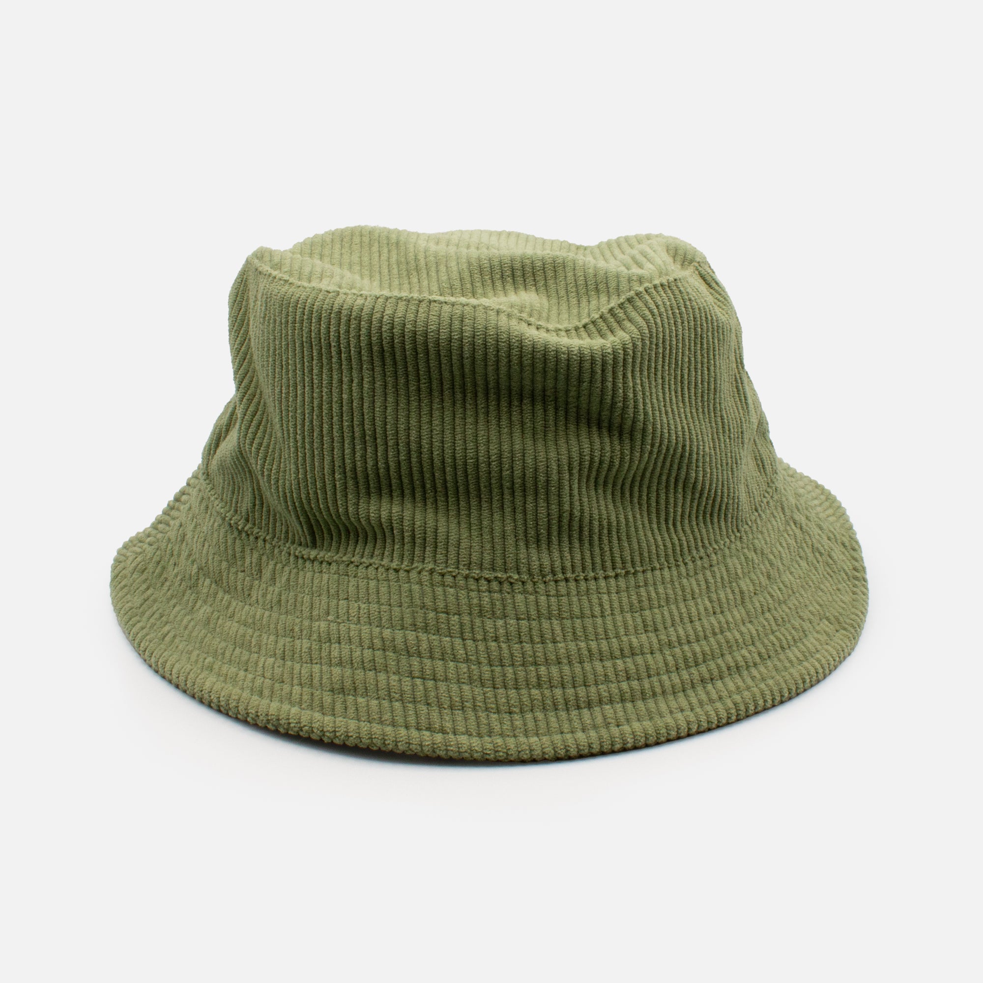 Green ribbed bucket hat