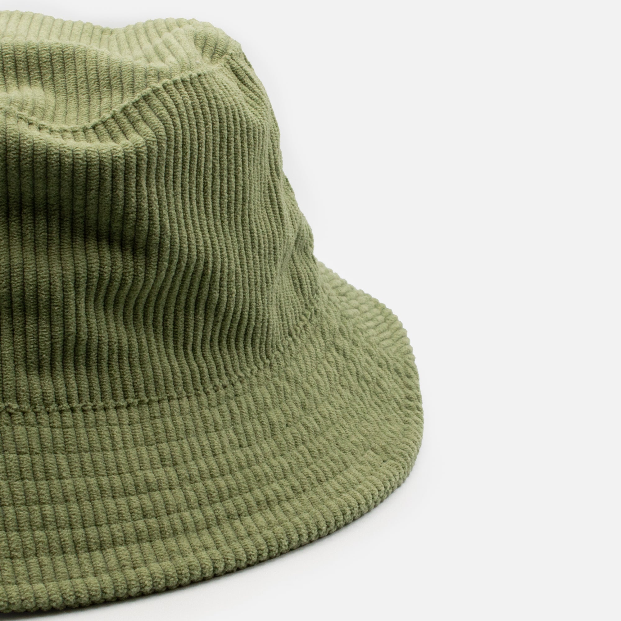 Green ribbed bucket hat