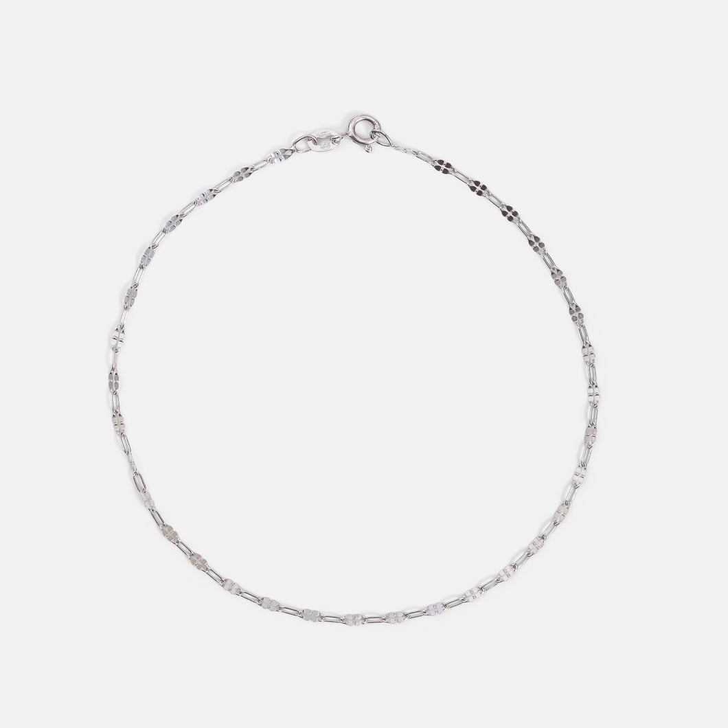 Sterling silver rectangle anklet chain