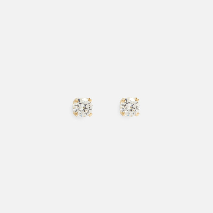 Boucles d’oreilles or 10 carats avec zircon cubique 2 mm