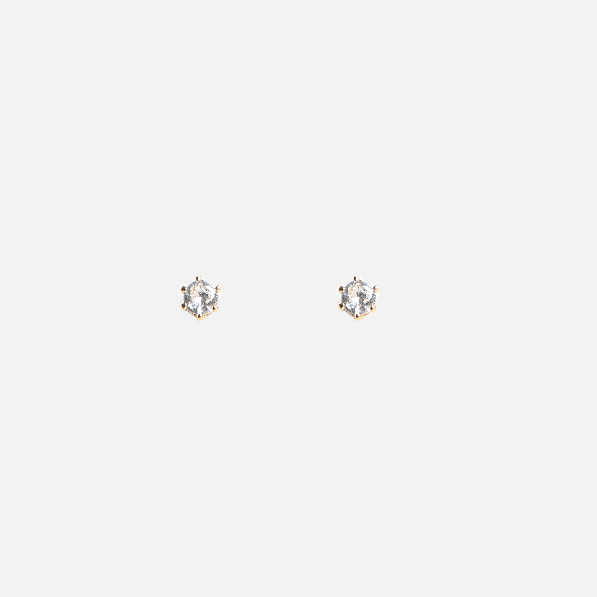 Duo de boucles d'oreilles dorées fixes et anneaux