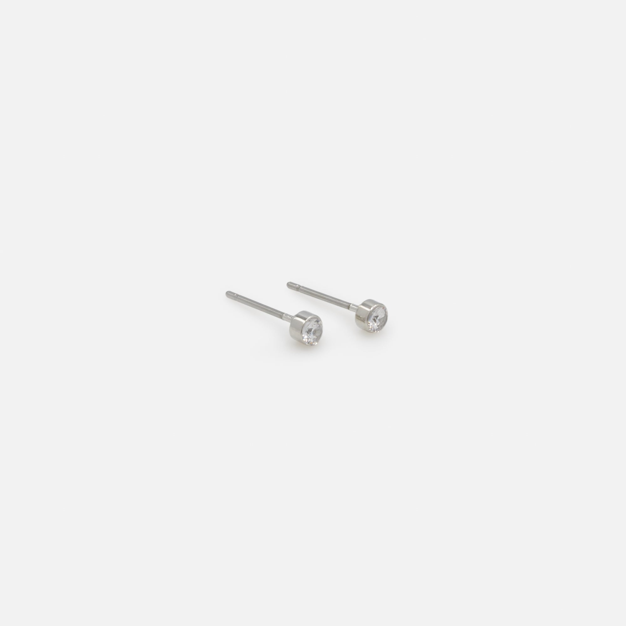 Trio of silver earrings with cubic zirconia